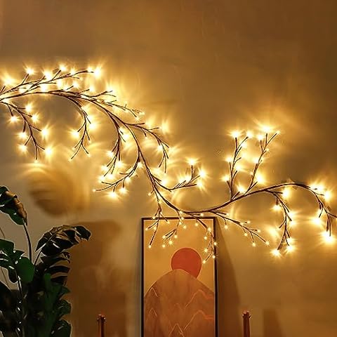 LED string lights with grapevine design
