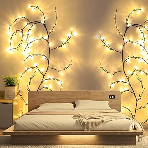 LED string lights with grapevine design