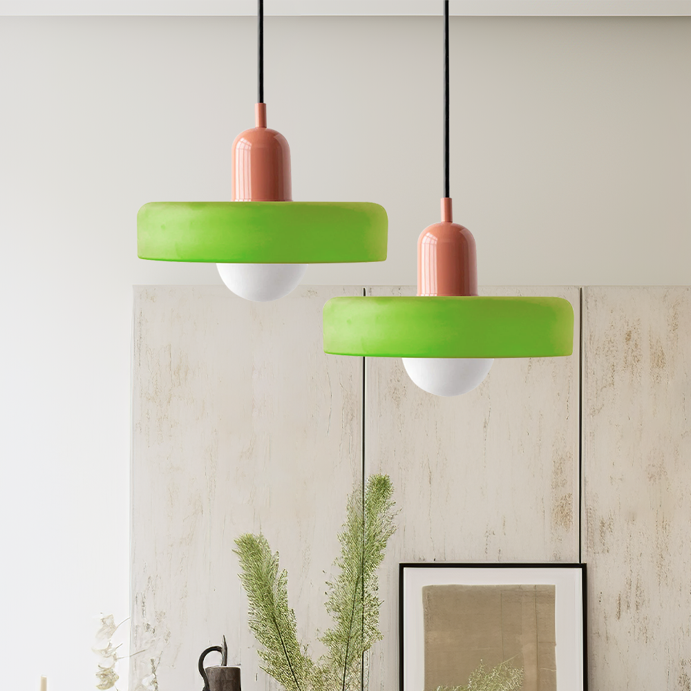 Colored Glass Bauhaus Pendant Lamp