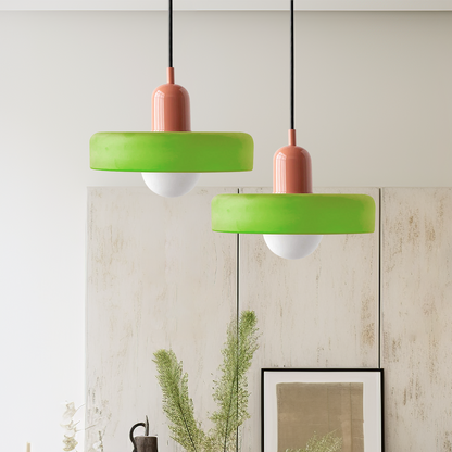 Colored Glass Bauhaus Pendant Lamp