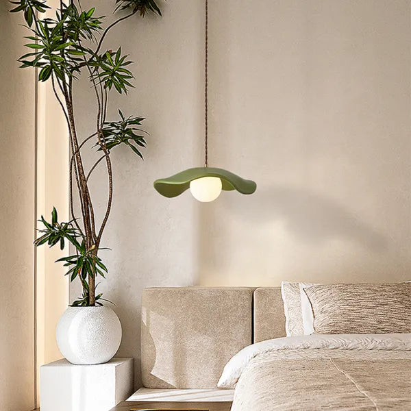 Wabi Sabi Inspired Lotus Leaf Pendant Lamp for Dining Room