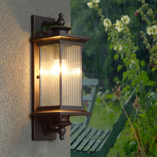 Vintage Outdoor Wall Sconce, Rectangular
 - lampzlondon