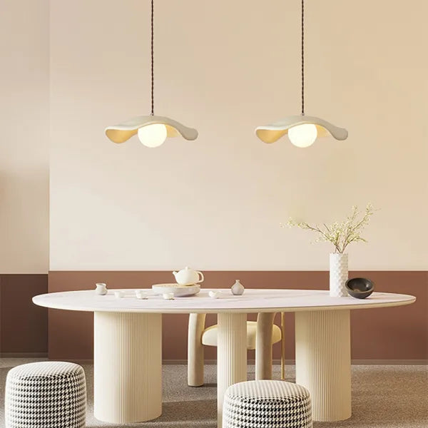 Wabi Sabi Inspired Lotus Leaf Pendant Lamp for Dining Room
