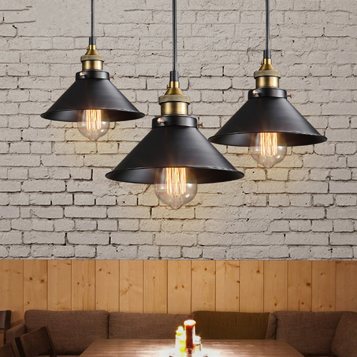 Brass Cone Pendant Lamp
 - lampzlondon