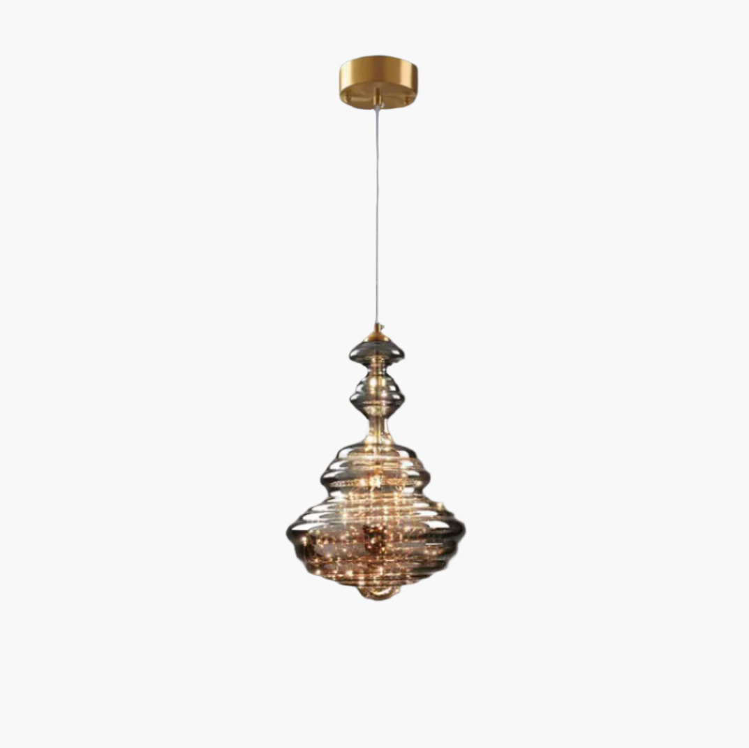 Contemporary Gray Glass Star Pendant Lamp
