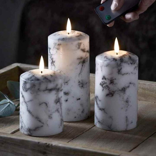 Triple LED Marble Candlelight Set
 - lampzlondon
