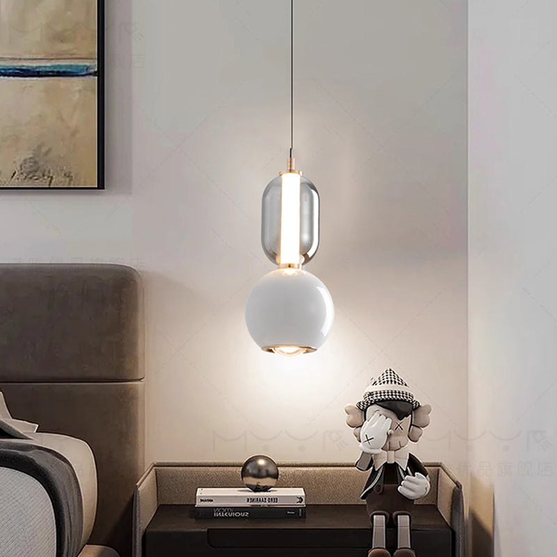 Modern Iron and Glass Hanging Lamp