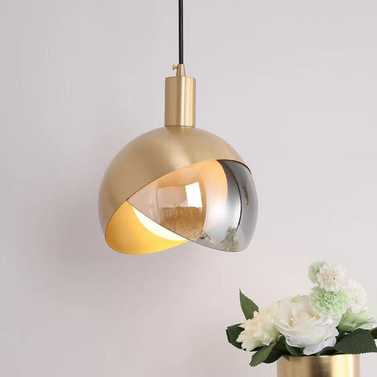 Contemporary Gold Glass Hanging Lamp
 - lampzlondon