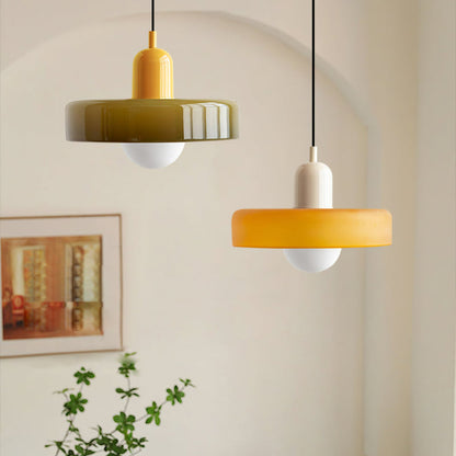 Colored Glass Bauhaus Pendant Lamp