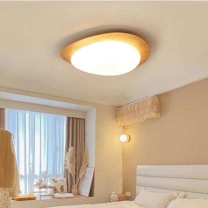 Ceiling Light with Scandinavian Pebble Wood Grain Design