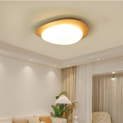 Ceiling Light with Scandinavian Pebble Wood Grain Design