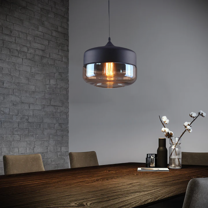 Pendant Lights: Metal & Glass Ceiling Fixture