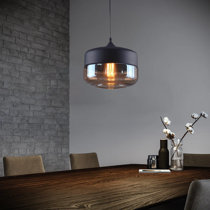 Pendant Lights: Metal & Glass Ceiling Fixture