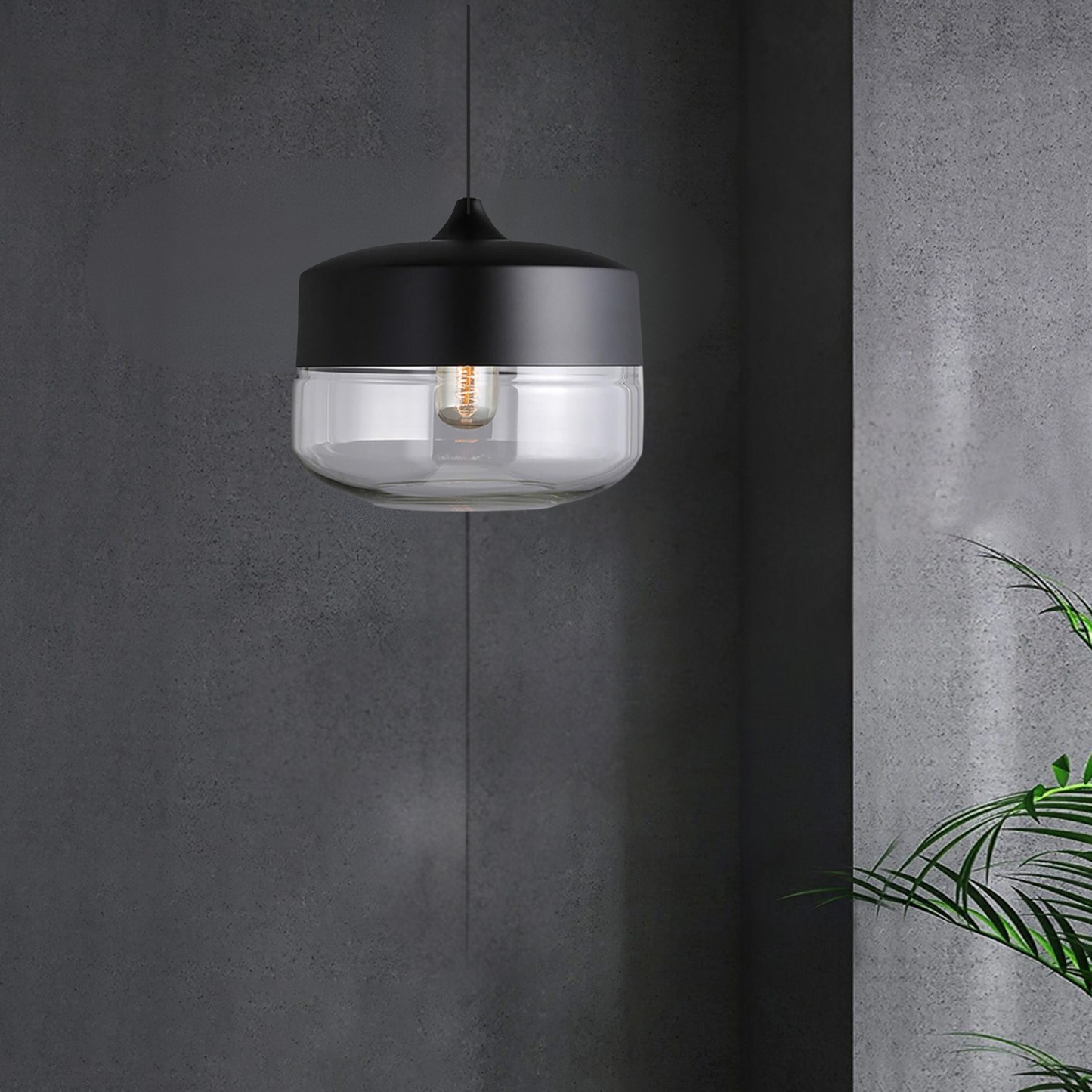 Pendant Lights: Metal & Glass Ceiling Fixture