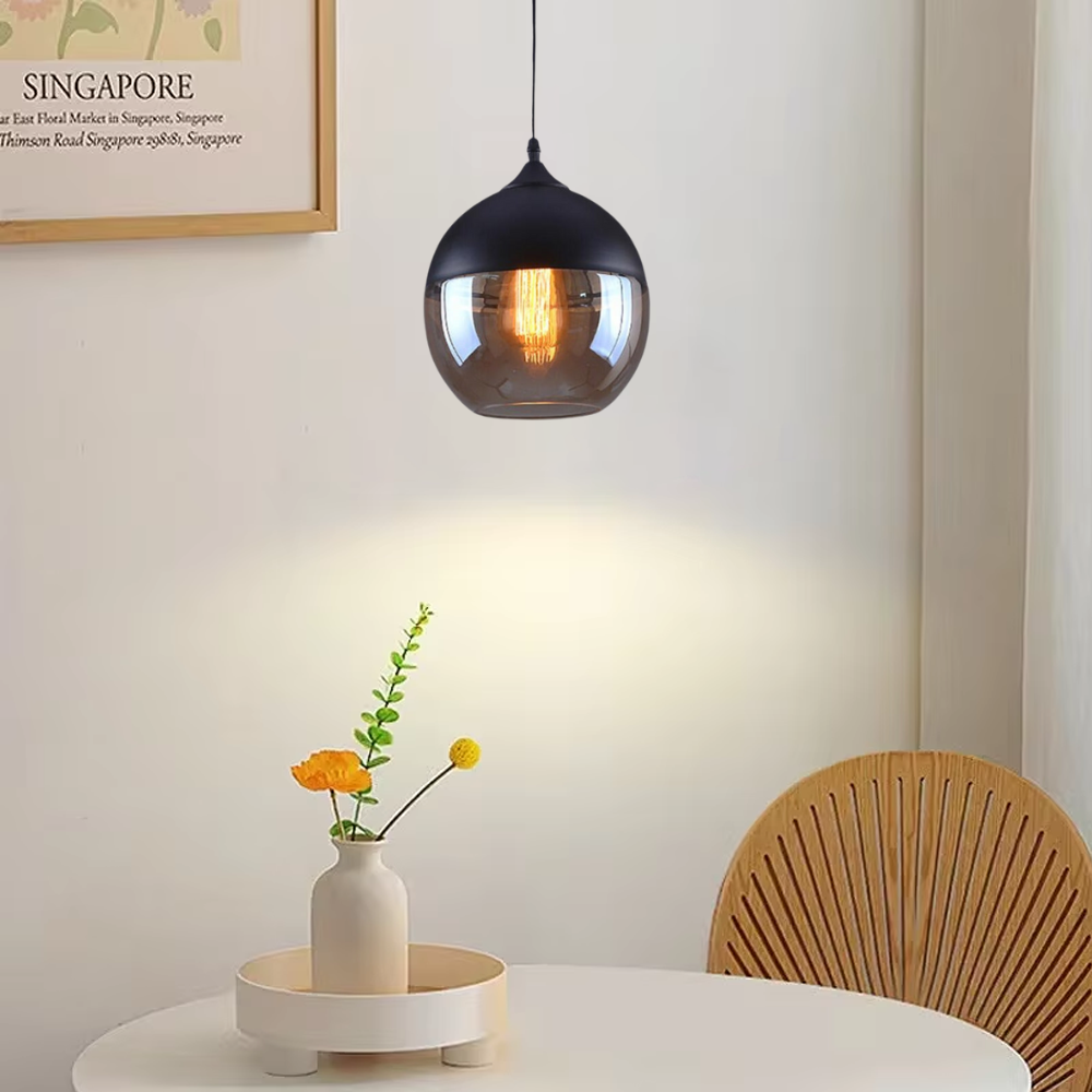 Pendant Lights: Metal & Glass Ceiling Fixture