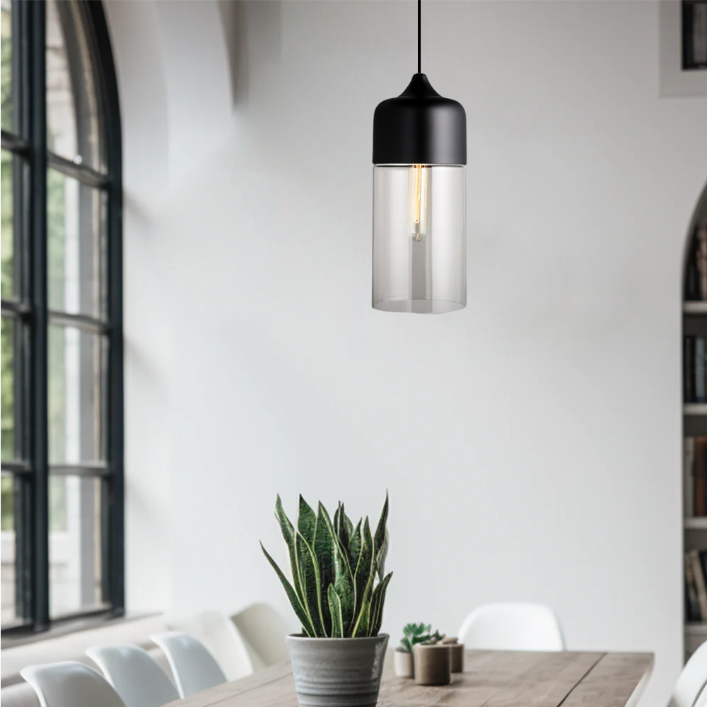 Pendant Lights: Metal & Glass Ceiling Fixture