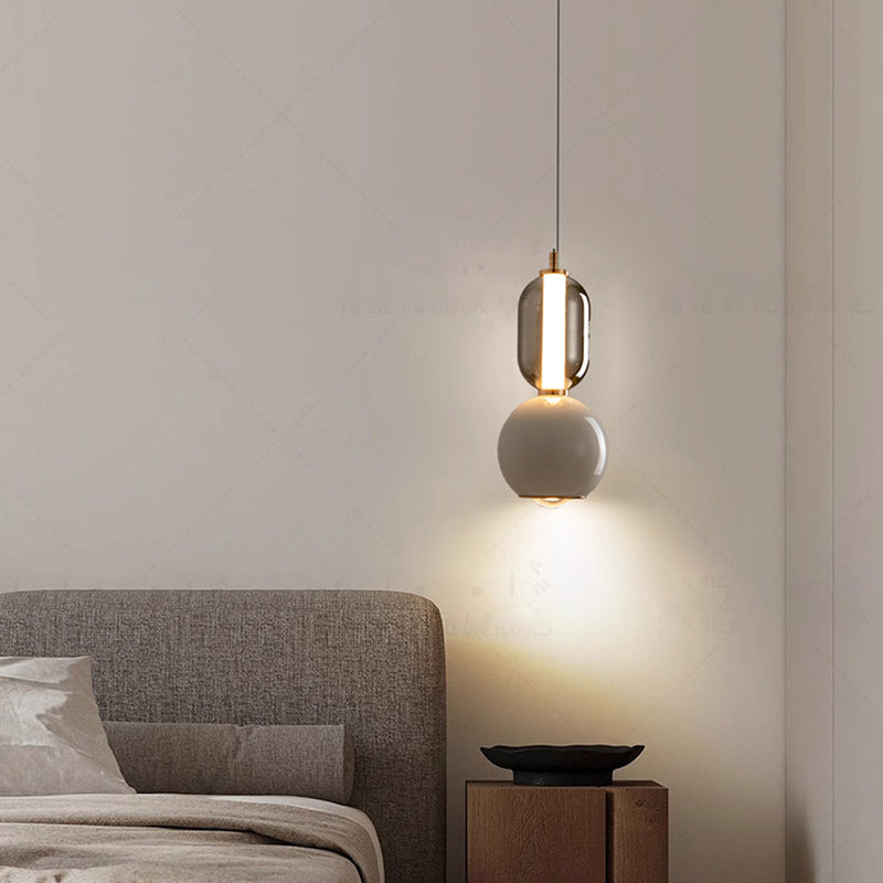 Modern Iron and Glass Hanging Lamp