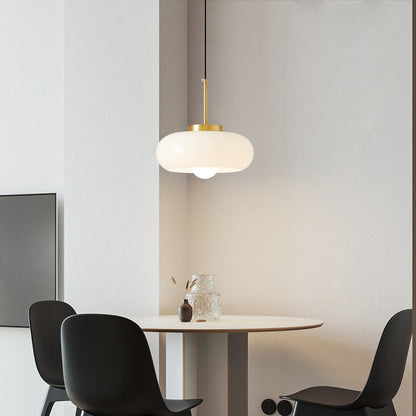 Contemporary Glass and Copper Pendant Light
