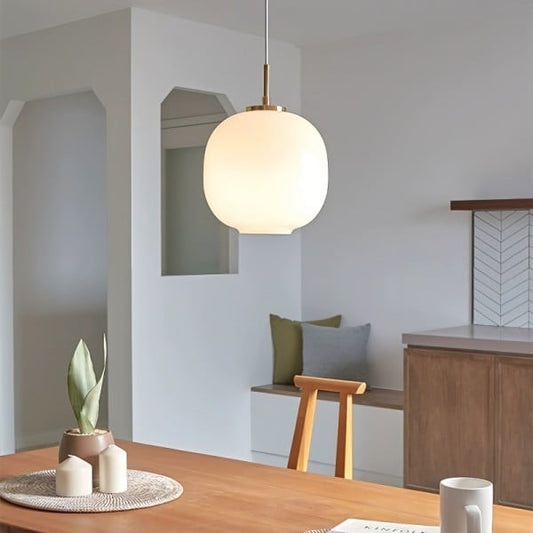 Contemporary Opal Glass Pendant Lamp in Nordic Style
 - lampzlondon
