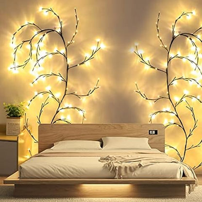 LED string lights with grapevine design