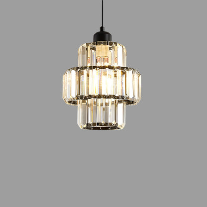 Fernando Crystal Glass Round Tiered Ceiling Pendant