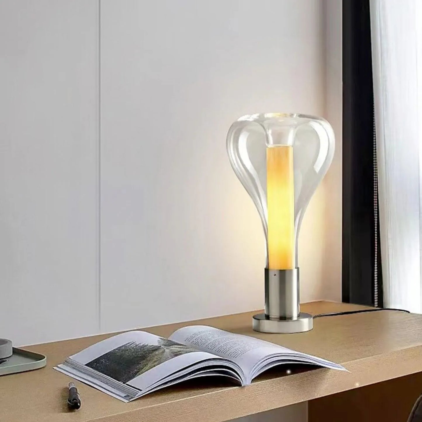 Table Lamp with Lava Art Design